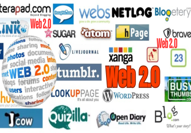 Build 100 web 2.0 blog of Highest Premium Quality & Most Effective Links for your website