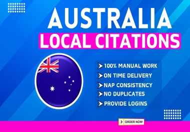 I will build 50 australia local citations for australian local SEO
