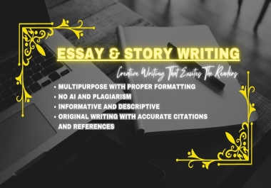 I will write essay,  summary,  case study,  synopsis,  book,  story,  and creative writing