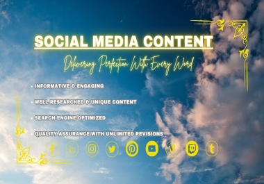 I will be your content writer and create engaging social media content