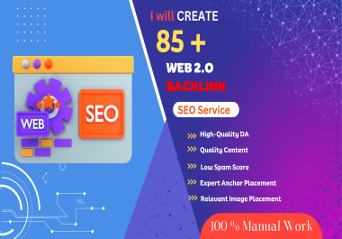 I will create 85 WEB 2.0 Backlinks on High Quality Sites For Your Website