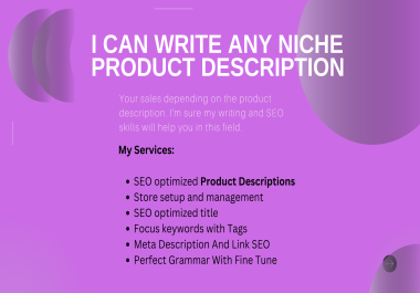 I will write product description with seo