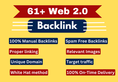 I Will Do 61+ High Quality Web 2.0 Backlinks for Google SEO ranking