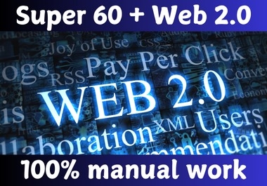 I will create 60 high quality web2.0 backlinks for your website Ranking