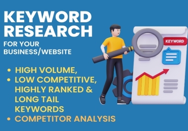 I will provide SEO keyword research service with the best keywords.