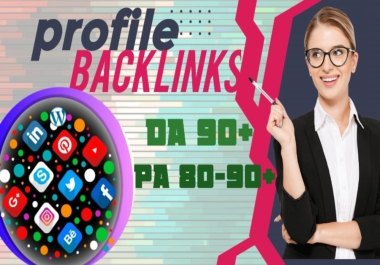 100 Google top-ranking DR,  DA high-quality profile backlinks Manually SEO.