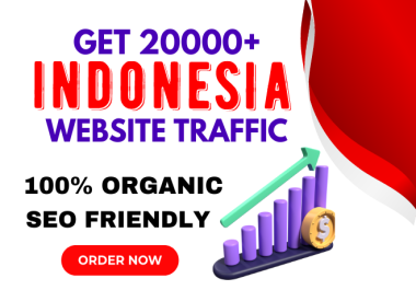 Get 15000+ Indonesia website traffic,  daily 1000 to 1200 seo friendly Indonesia web traffic