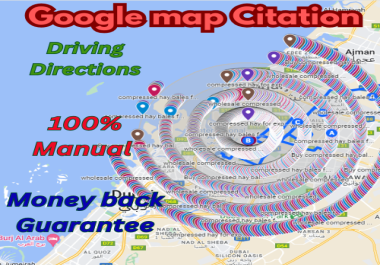 Manual 5000 Google Map Citation and 10 Driving direction for Local SEO and GMB Ranking