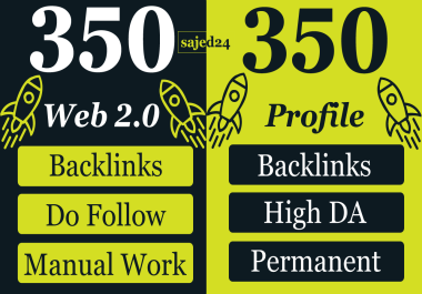 350 Web2.0 and 350 Contextual Profile Backlinks High Authority Sites to Boost Authority and SEO Rank