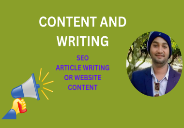 be your expert SEO Article writing and website content writer