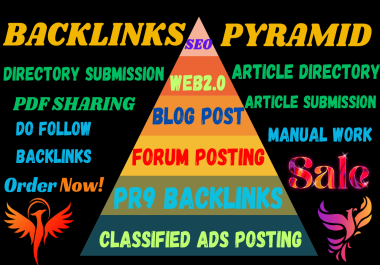 I will Create Link Pyramid for Increasing Google Ranking with High Quality Backlinks DA 50 - 98