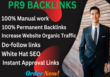Boost Ranking 100+ High quality Pr9 Backlinks DA 80+site manually work