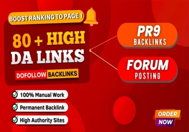 Top Ranking With 80+ Mix SEO Dofollow Backlinks PR9,  Forum posting linkbuilding