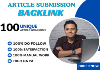 I Will Provide 100 Unique article sub Backlink With High Authority Sites