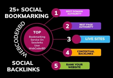 Manual 25 Live Web 2.0 Bookmarking Backlink Your Site within 24 hours