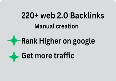 Provide 220 web 2.0 submission 90+ Sites Dofollow contextual backlinks