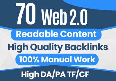 Sky Rocket Your Search Rankings With 70 Properties Web 2.0 Backlinks On Authority Platforms