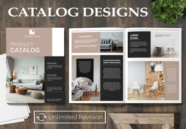 I will create product catalog company profile magazine layout design.