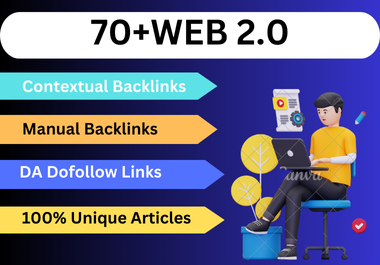 I will build high 70+ web 2.0 do follow manual backlinks