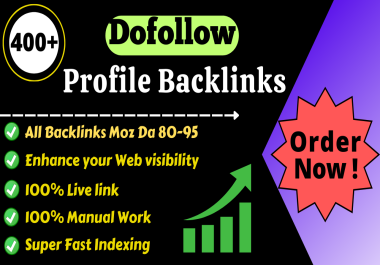 400 High Domain Authority Moz DA 85+ Dofollow SEO Profile Backlinks Service