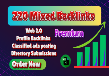 Manually 220 build high-quality white hat SEO mixed backlinks.