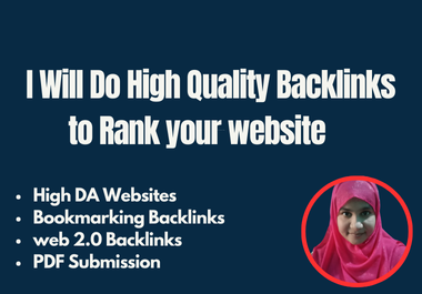 I will provide you 100 High Quality Backlink Service