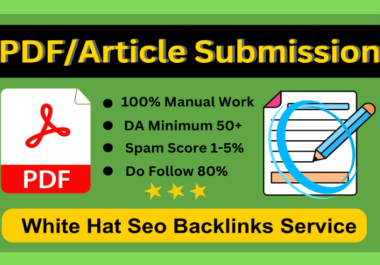 I will do 50 PDF submission SEO backlinks manually