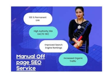 I will do 50 manual off page SEO white hat,  with High DA dofollow backlinks