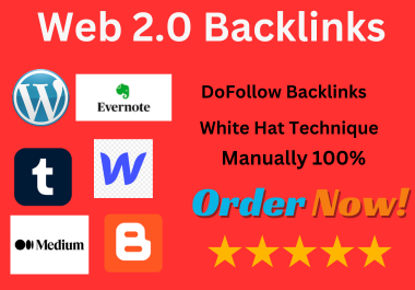 I will create 100 Web 2.0 do-follow backlinks with high DA and PA.