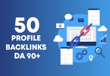 50 profile backllinks DA 90+ manual work