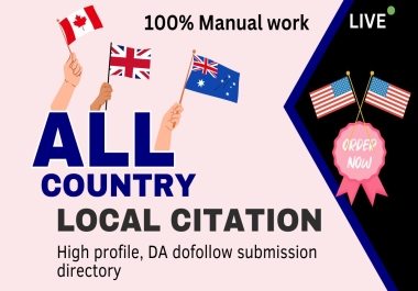 I will do high DA quality 600 all countries local citations for local SEO