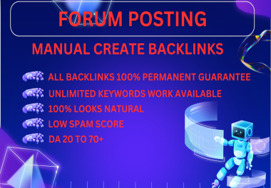 50 Forum posting Buy 3 Get 1 free high quality Backlinks