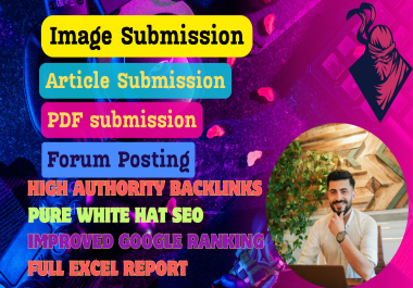 High Authority 150 Backlinks Image submission,  Article submission,  PDF,  forum posting