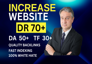 I will increase ahrefs domain rating70+ with manual white hat backlinks