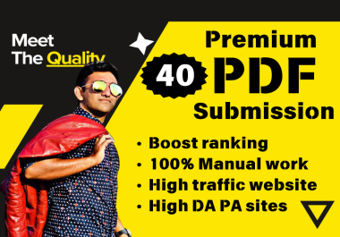 Pdf submission 40 SEO backlink in high Da sites for fast ranking