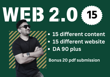 I will create premium 15 web 2.0 permanent in DA 80 to 100 sites to rank your website