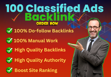 100 Classified Ads Posting SEO Backlink High DA Dofollow link building