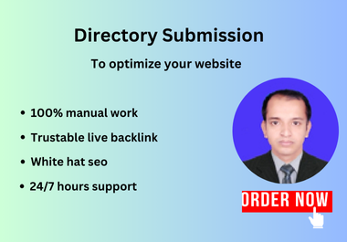 I will create manually 100 SEO friendly Directory submission backlinks