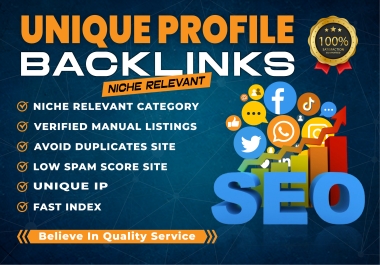 Build 100 Unique profile backlinks for Organic traffic