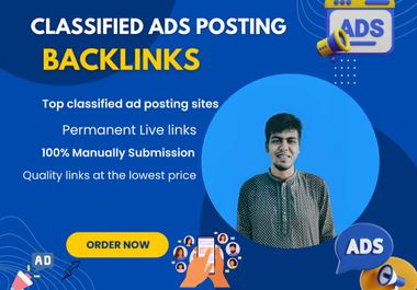 I will build 50+ post classified ads on worldwide Top rank classified ad posting site