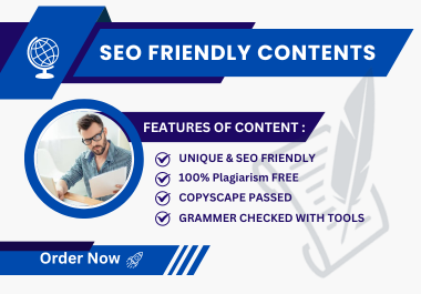 Get 1500+ words SEO optimized contents for websites or blog posts