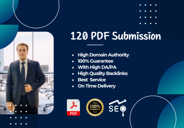 I will submit 120 high DA/PA pdf for ranking website