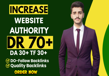 I will increase domain rating dr,  domain authority da,  with do follow backlinks