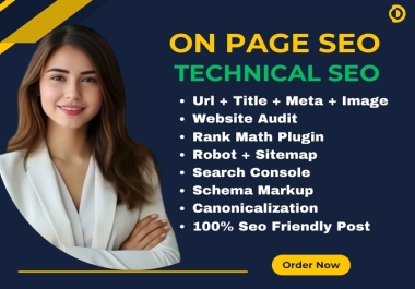 I will do on page seo and technical SEO for your optimization wordpress website