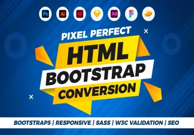 I will design responsive website Using HTML,  CSS,  Bootstrap5