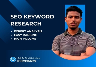 I'll do the greatest keyword research for your SEO needs.