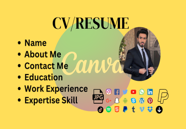 I will create professional canva expert CV/RESUME