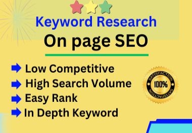 Keyword Research & On-Page SEO Optimization