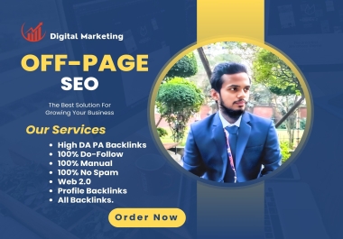 Get Top google Ranking with High authority Best off-page SEO backlinks