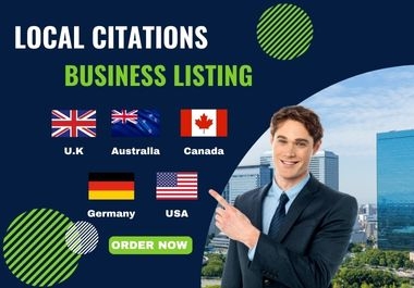 I will create 20 local business listings citations for Germany,  UK,  USA,  Canada,  and Australia